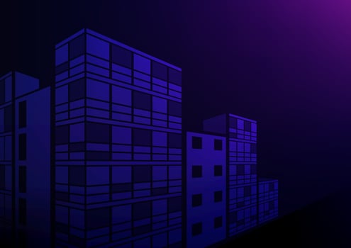 Dark blue building hotel city apartment building background vector