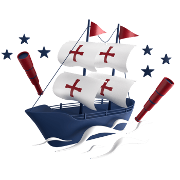 3d rendering of sailing boat for place on content of Happy Columbus Day, 3d icon set of Columbus Day with difference color png