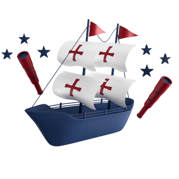 3d rendering of sailing boat for place on content of Happy Columbus Day, 3d icon set of Columbus Day with difference color png