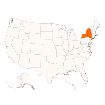 New York map with color outline png