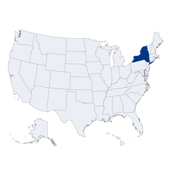 New York map with color outline png