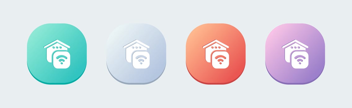 Smart home solid icon in flat design style. House technology signs vector illustration.