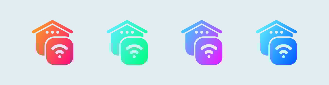 Smart home solid icon in gradient colors. House technology signs vector illustration.