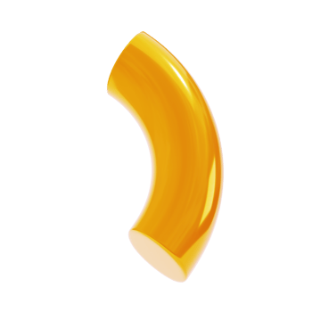 3d dimensional shape quarter donut abstract geometric gold metal. Realistic glossy golden luxury template decorative design illustration. Minimalist bright donut mockup isolated transparent png