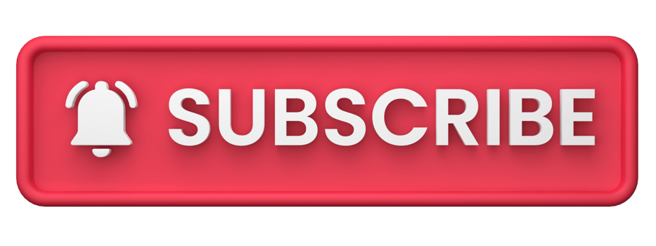 3d rendering of  Subscribe Button, Like Button and Notification Bell Button. Suitable for vlog or youtube asset png