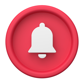 3d rendering of Notification Bell icons. Suitable for vlog asset. 3d icons set png