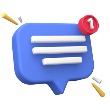 3d rendering of  Speech bubble messages, social media communication concept, chat box png