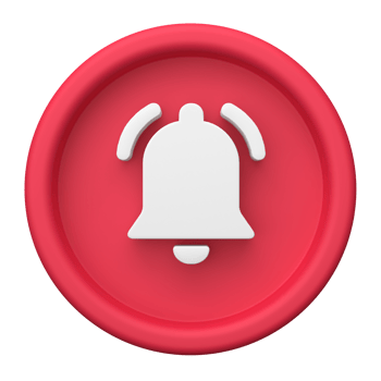 3d rendering of Notification Bell icons. Suitable for vlog asset. 3d icons set png