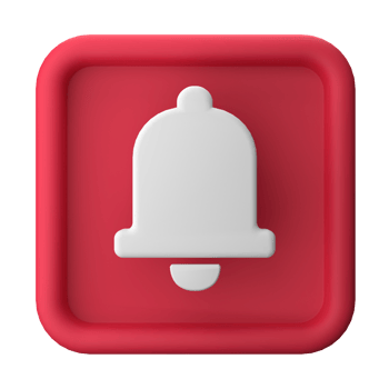 3d rendering of Notification Bell icons. Suitable for vlog asset. 3d icons set png
