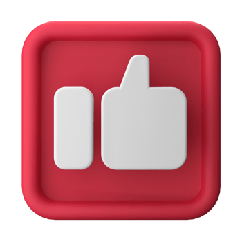3d rendering of  Subscribe Button, Like Button and Notification Bell Button. Suitable for vlog or youtube asset png