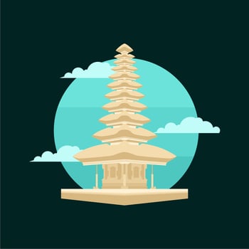 bali icon landmark building vector