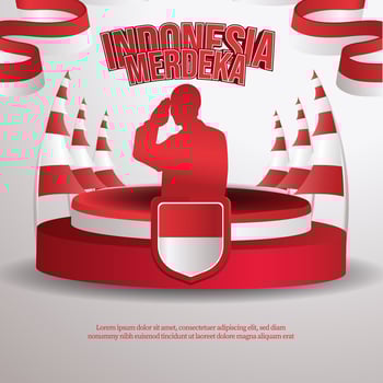 social media banner greeting Indonesia independence day vector