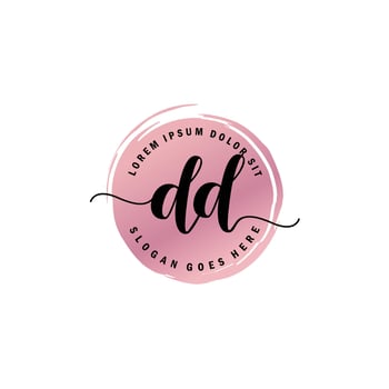 DD Initial Letter handwriting logo with circle brush template vector