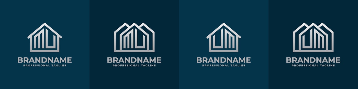 Letter MU and UM Home Logo Set. Suitable for any business related to house, real estate, construction, interior with MU or UM initials. vector