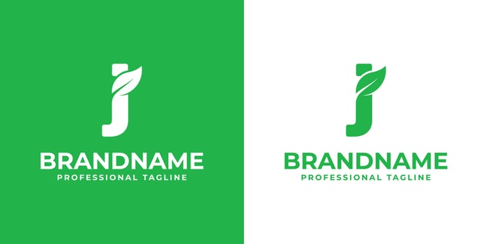 Letter J Leaf Logo, suitable for business related to leaf, nature, plant, ecology, or environment with J initial. vector