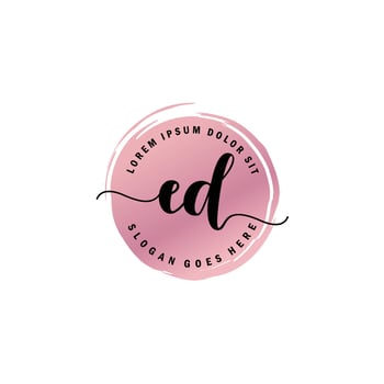 ED Initial Letter handwriting logo with circle brush template vector