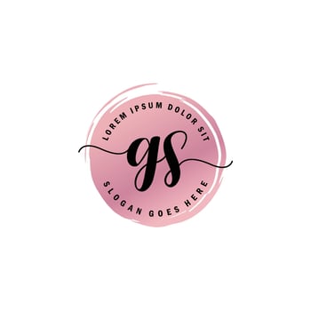 GS Initial Letter handwriting logo with circle brush template vector