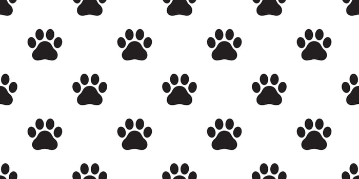 Dog Paw seamless vector footprint pattern kitten puppy tile background repeat wallpaper isolated illustration