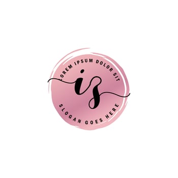 IZ Initial Letter handwriting logo with circle brush template vector