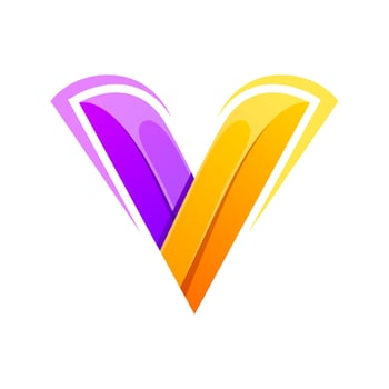 colorful letter V icon logo design vector