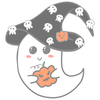 Little ghost and pumpkin png