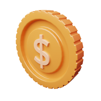 3d Render Dollar Coin Icon Illustration png