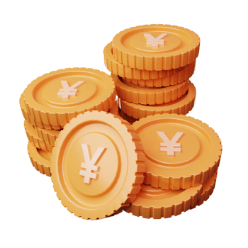 3d Render Yen Coins Icon Illustration png