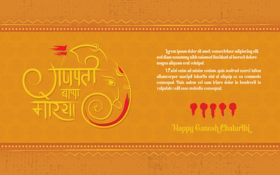 Happy Ganesh Chaturthi Festival Greeting Background Template Vector Illustration