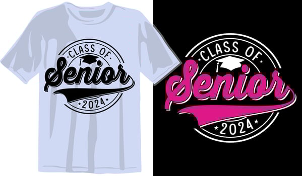 Senior Class greeting, invitation card. Text for graduation design, congratulation event, T-shirt, party, high school or college graduate. Senior 2024 CLASS of 2024 Graduation vector