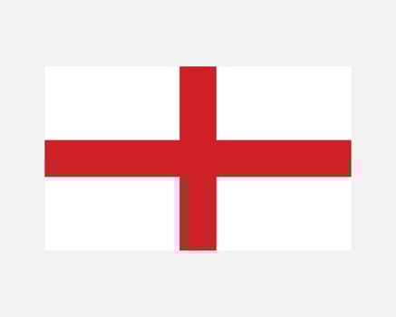 England Flag. English National Nation Country Banner Icon Sign Symbol. UK United Kingdom Red White St Saint Georges Cross Illustration Clipart Vector