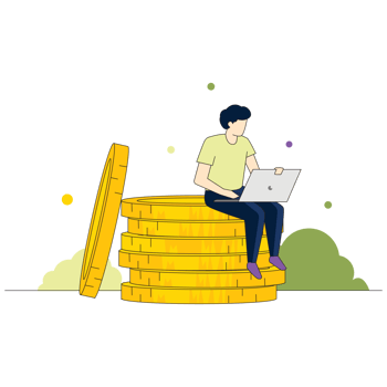 Working Man Accountant  Color 2D Illustration png