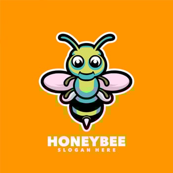 Honeybee cartoon mascot vector