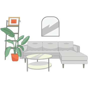 Interior Livingroom Color 2D Illustration png