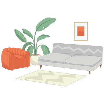 Home Interior Design Color 2D Illustration png