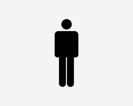 Stick Figure Icon. Stickman Man Male Boy Person People Human Stand Pose Character Sign Symbol Black Artwork Graphic Illustration Clipart EPS Vector