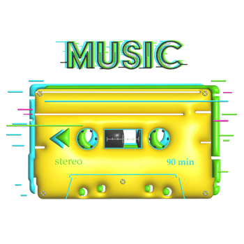 Cassette tape colors 3d png