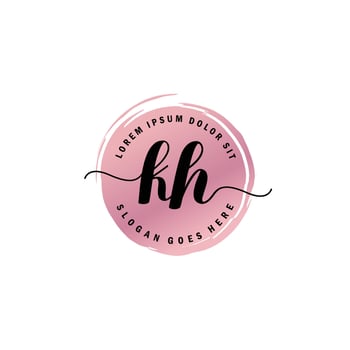 K Initial Letter handwriting logo with circle brush template vector