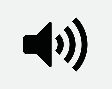 Max Volume Icon. Loud Speaker Increase Up Sound Symbol. Maximum Audio Stereo Sign. Black and White Vector Graphic Illustration Clipart Cricut Cutout