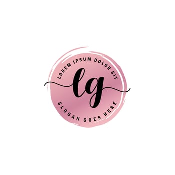 LG Initial Letter handwriting logo with circle brush template vector
