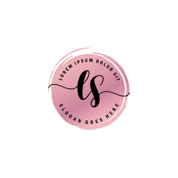 LS Initial Letter handwriting logo with circle brush template vector