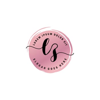 LZ Initial Letter handwriting logo with circle brush template vector