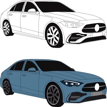 car vector line art illustration
