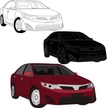 Car vector line art illustration