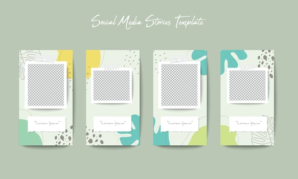 Social media story background template vector