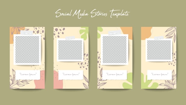 Social media story background template vector
