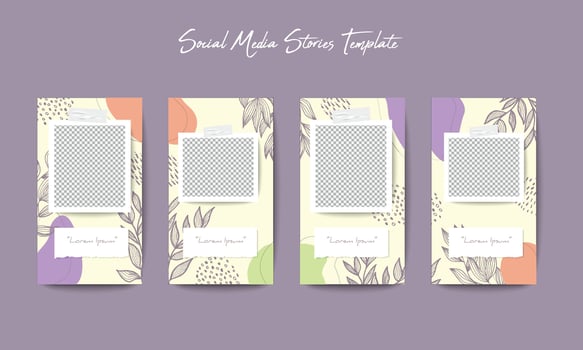 Social media story background template vector