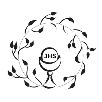 Catholic Baptism. Baptism symbol Sacraments of Catholic Church Eucharist. vector
