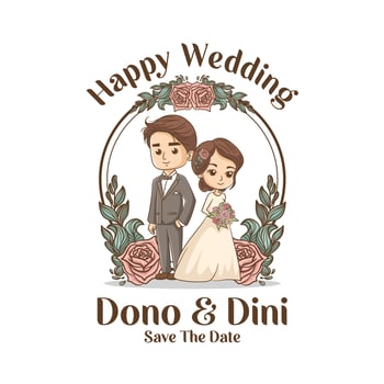 wedding couple illustration vector