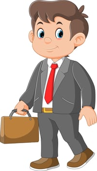 Cartoon businessman holding a briefcase vector