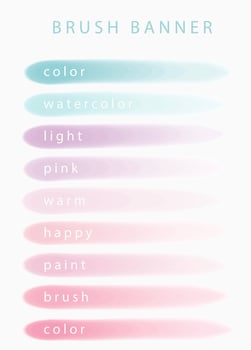Watercolor line brush with green,blue ,pink for banner,background invitation vector